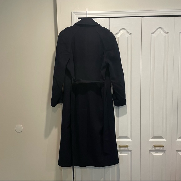 Vintage Forstman John Weitz Navy Coat Wool Blend, Made in USA Acetate Lined - Picture 3 of 5